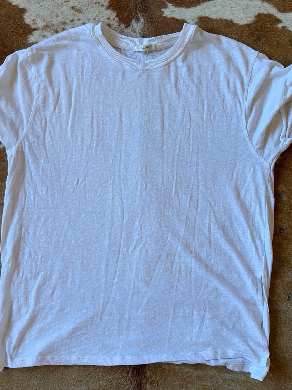 Z Supply Oversized White Crewneck Tee